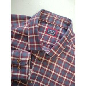 UNTUCKit Mens Taurino Grey Plaid Button Down Shirt Regular Fit Large